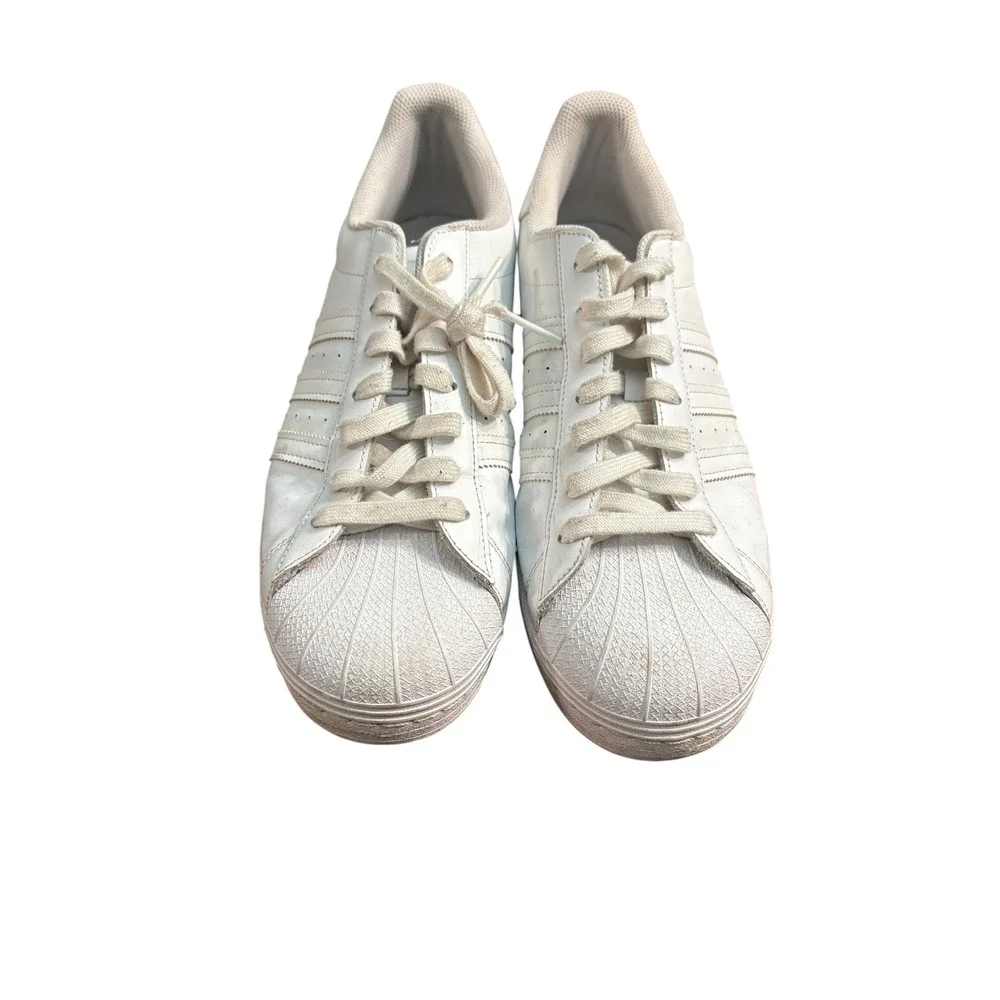 Adidas Superstar Mens Triple White Leather Shell Toe Sneakers EG4960 Size 12